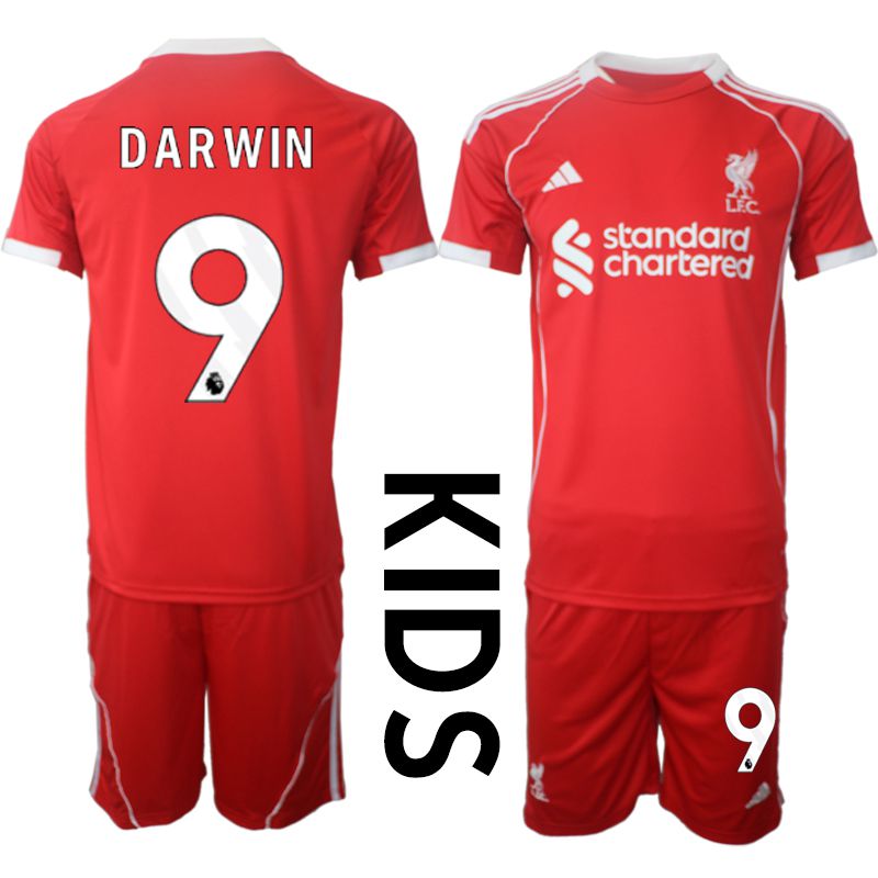Youth 2025-2026 Season Club Liverpool home red 9 Soccer Jersey